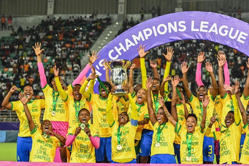 Mamelodi Sundowns women clebrates winning the title last year with a 3-0 victory over Morocco’s SC Casablanca in last year's finals/HANDOUT