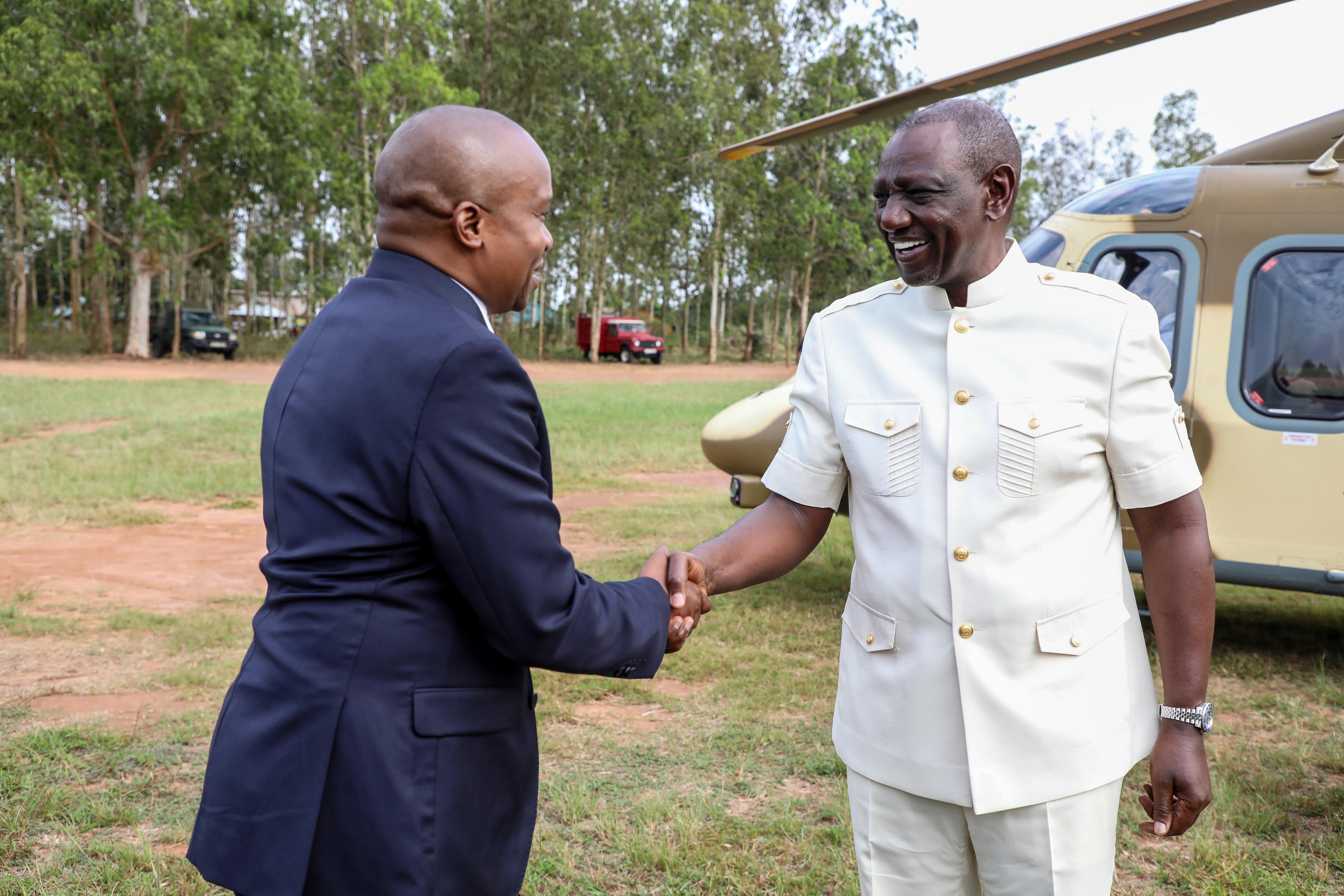 Kindiki receives Ruto in Kwale ahead of Mashujaa fete