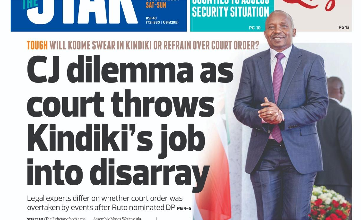 CJ dilemma as court throws Kindiki's job into disarray