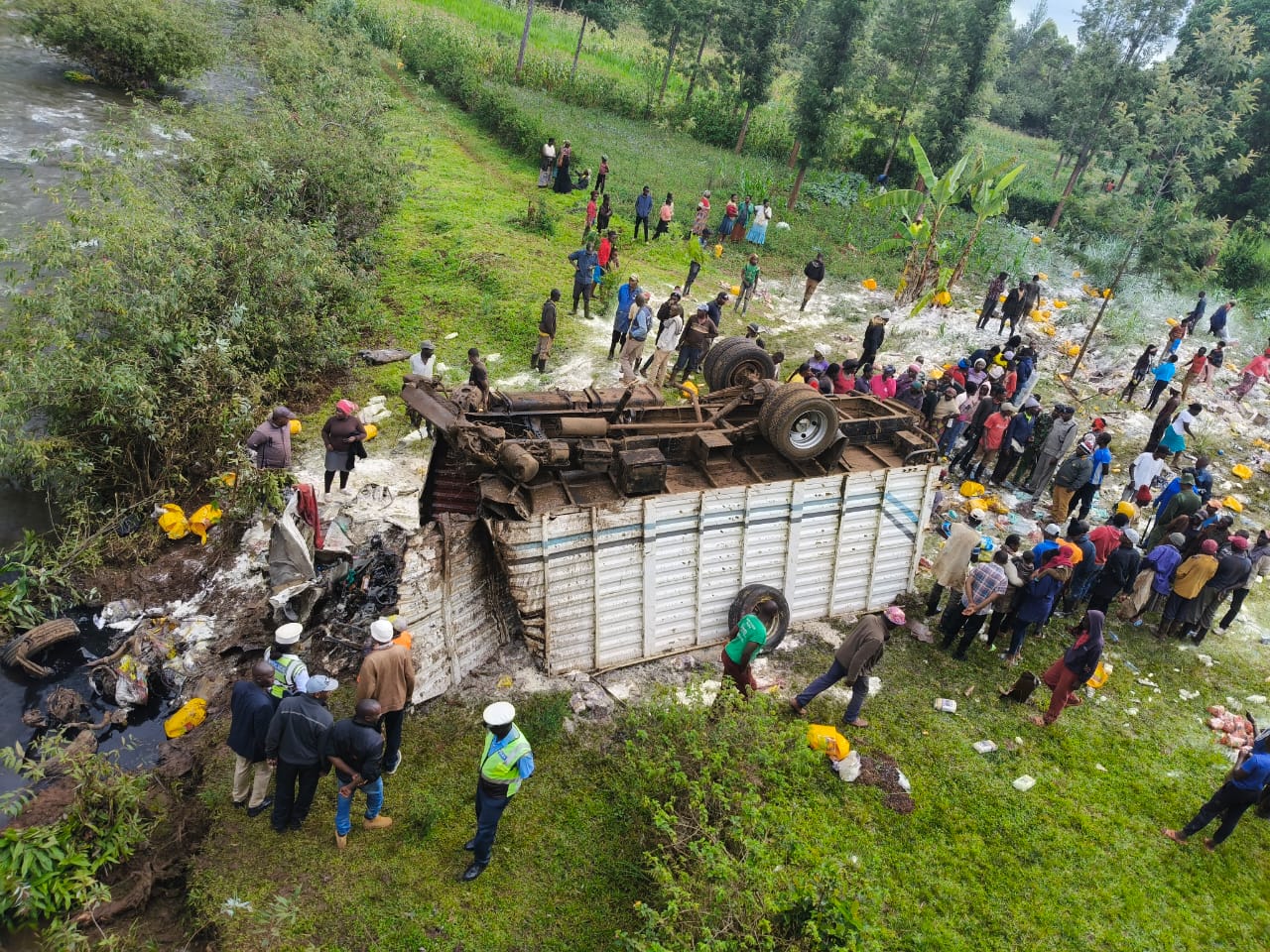 Ajali ya barabara Murang'a iliyohusisha lori yasababisha vifo vya watu 3