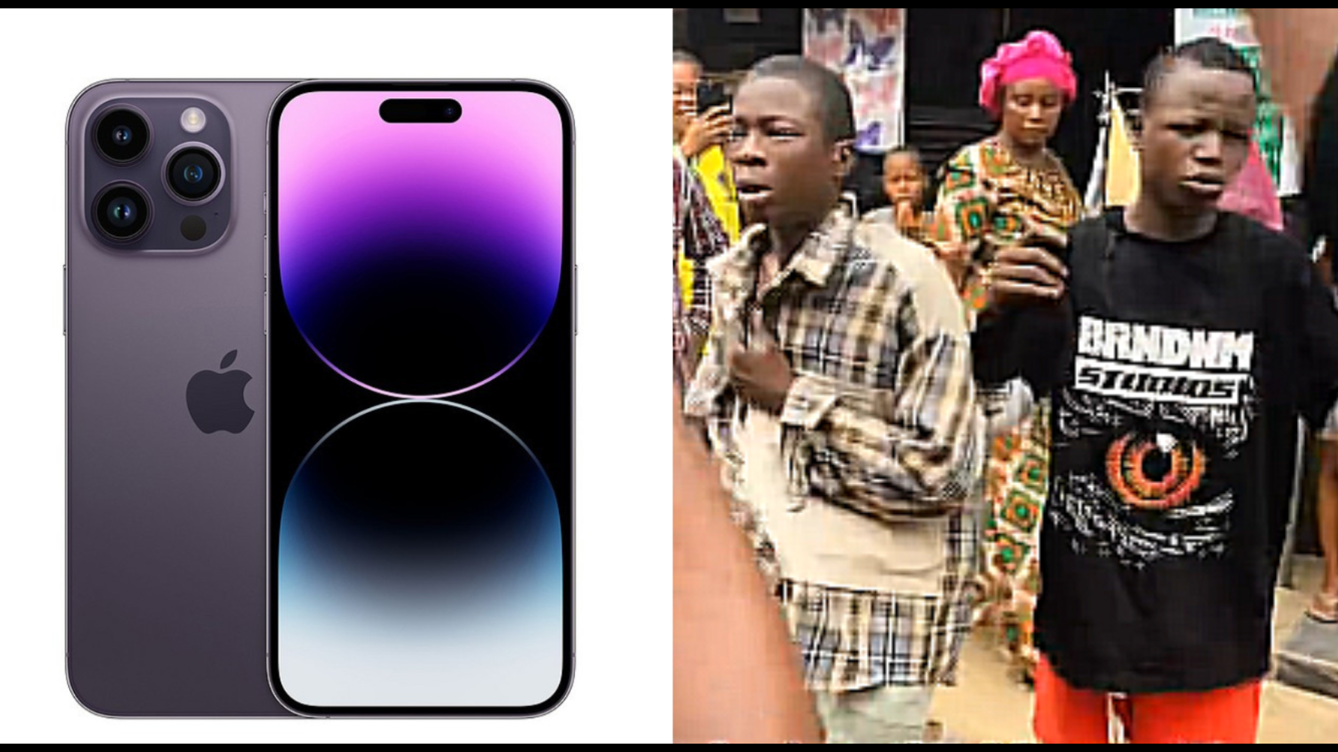 Watoto 2 walioiba iPhone 14 na kuiuza kwa Ksh 8k watwangwa mijeledi waki’dance barabarani