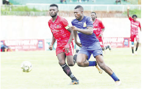 Action between Shabana and Kenya Police at Gusii Stadium