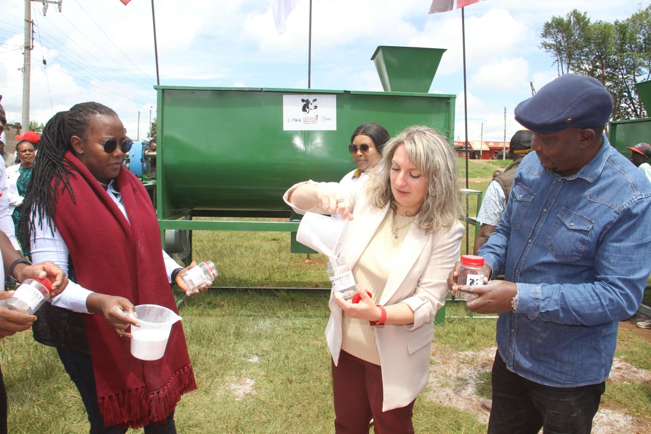 Women and youth groups get machine to produce cattle salt