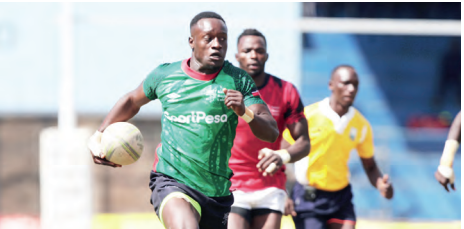 Kenya Shujaa's Ben Salem in action during the Safari Sevens