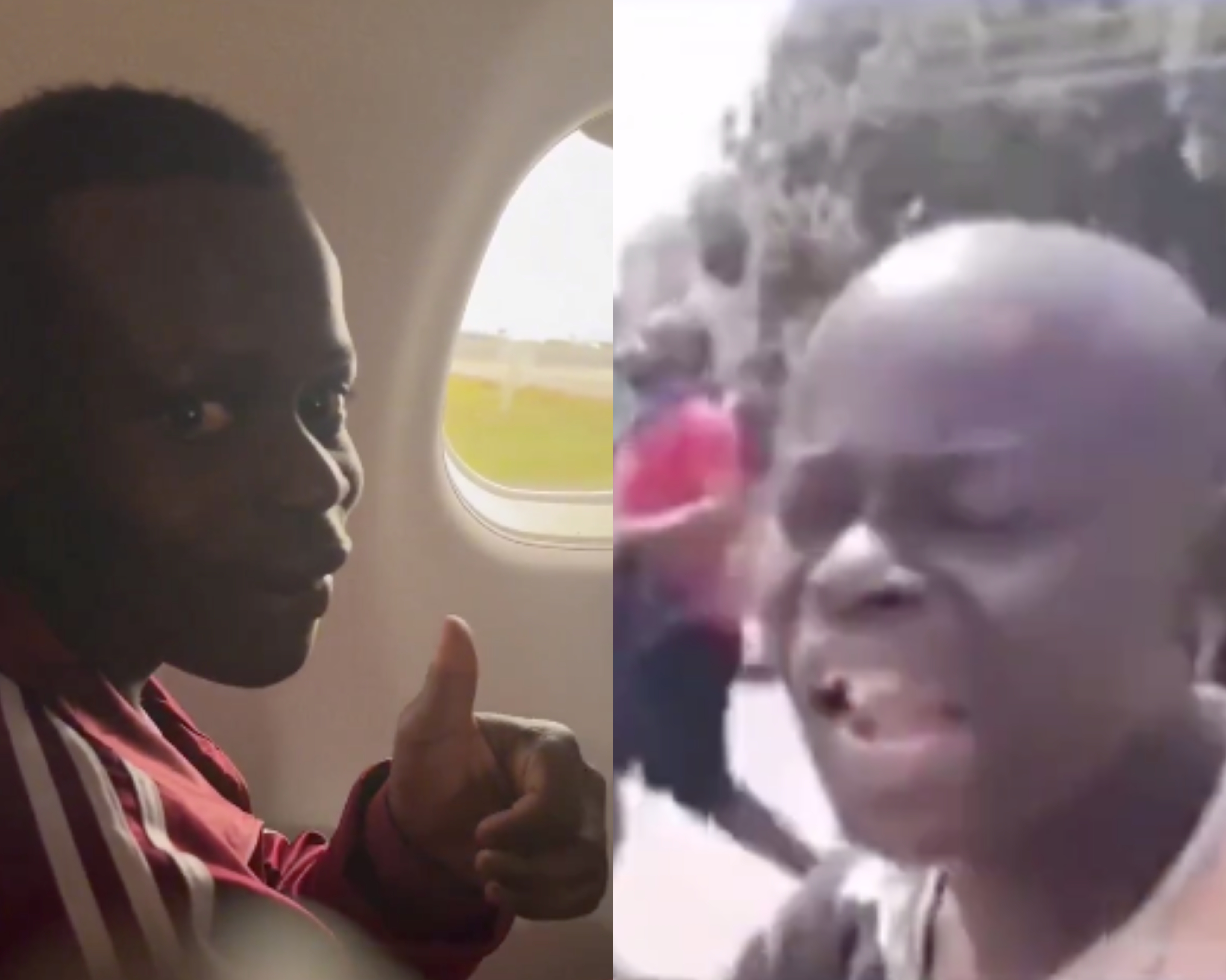 Boy in viral 'ameuza airport' clip takes first flight