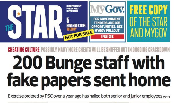 Newsbrief: Bunge staff with fake papers sent home