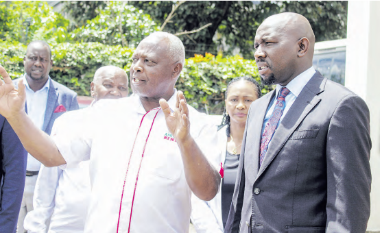 AK President Jackson Tuwei with Sports CS Kipchumba Murkomen