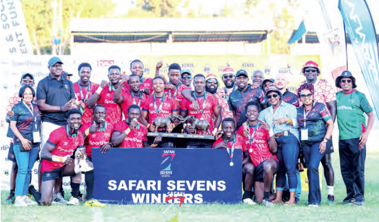 Kenya Sevens team after winning the 2024 Safari Sevens