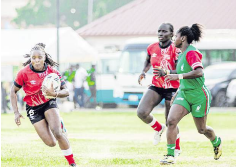 Lionesses' Judith Auma in action against Madagascar during the Africa Cup in Ghana on November 9