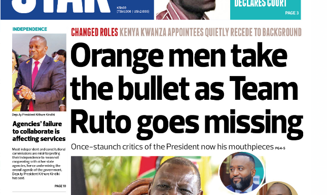 Orange men take bullet, Team Ruto missing