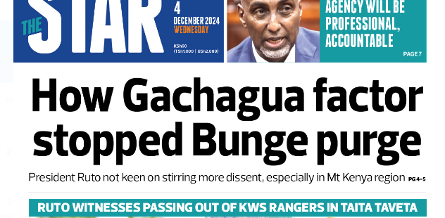 Briefs: Gachagua factor stopped Bunge purge