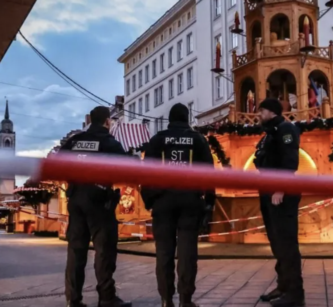 German police probe market attack security and warnings