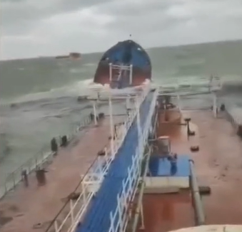 Two Russian oil tankers wrecked in Black Sea