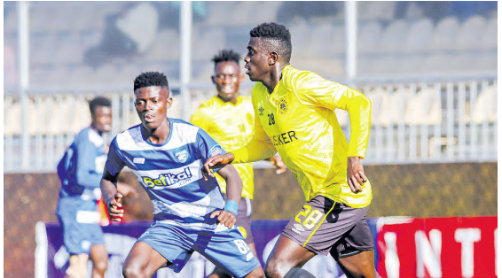 AFC Leopard's Kelly Madada challenges Tusker's Chris Erambo during a recent match. /HANDOUT