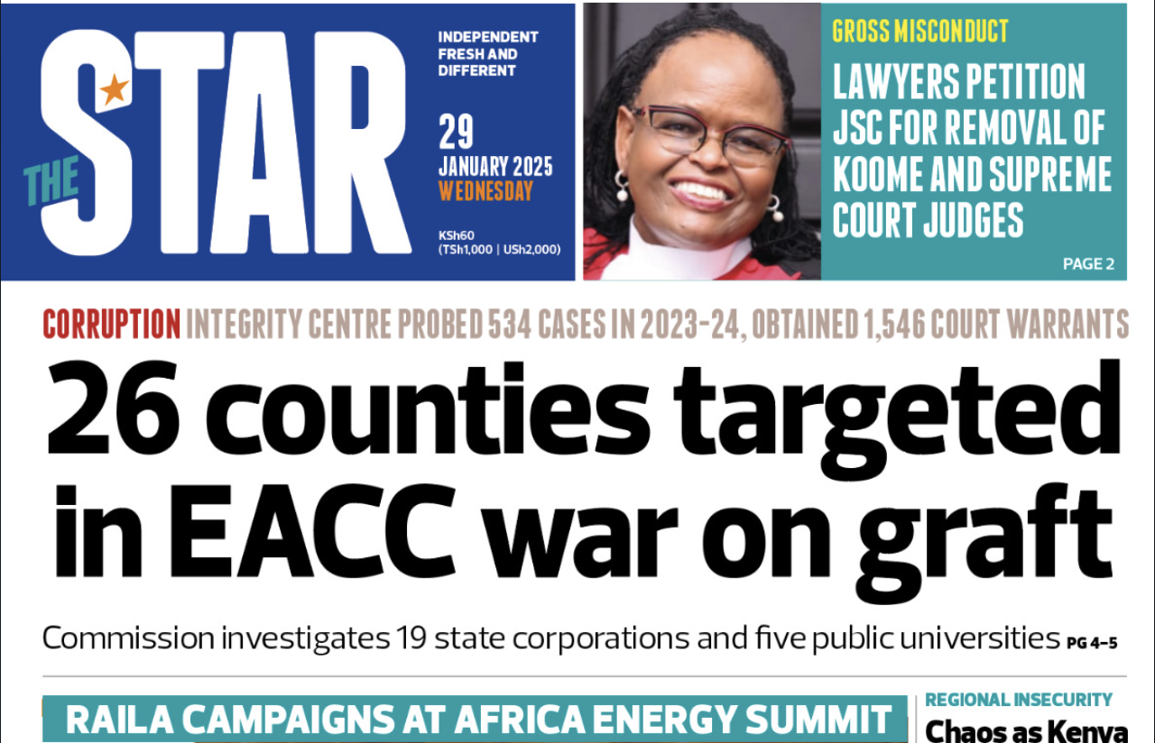 News Brief: 26 counties targeted in EACC war on graft