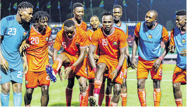 Harambee Stars' players during the Mapinduzi Cup in Dar, Tanzania /FILE