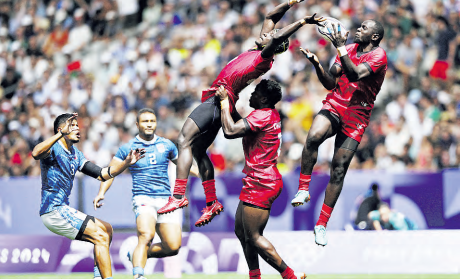 Tony Omondi in action against Samoa at the Paris 2024 Olympic Games / XINHUA