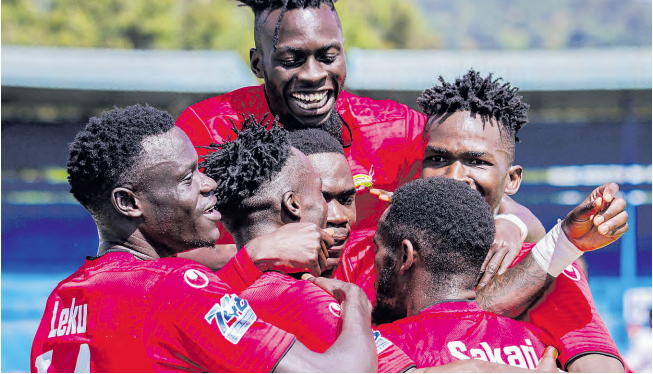 Police FC players celebrate /FILE