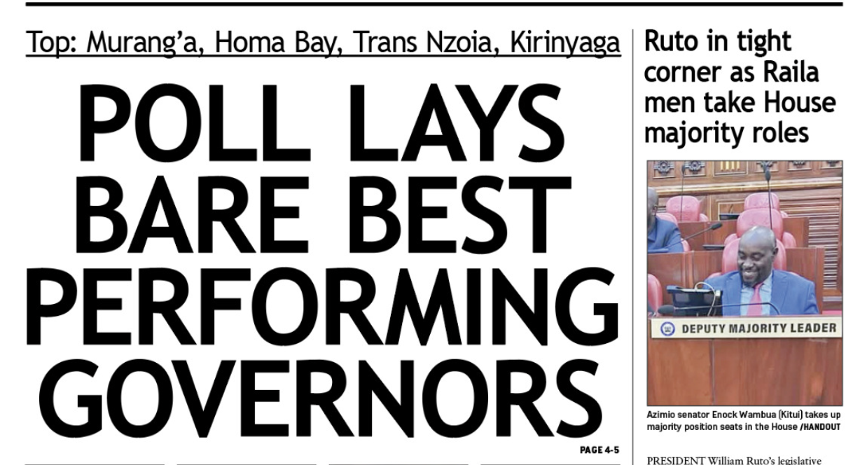 News Brief: Poll lays bare best performing governors