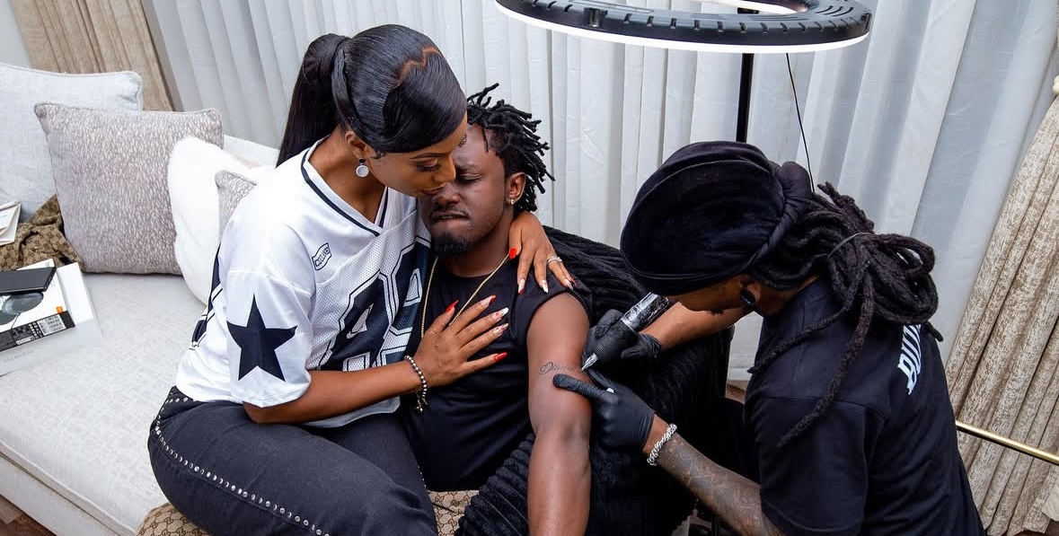 Diana Bahati Reacts as Hubby gets a Tattoo to Celebrate Their 8th Anniversary