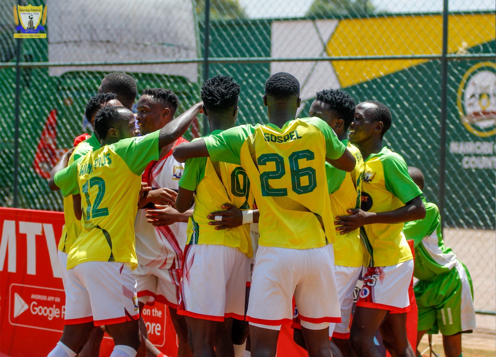 Kakamega Homeboys players celebrate after scoring against City Stars on Friday, February 14, 2025. /X