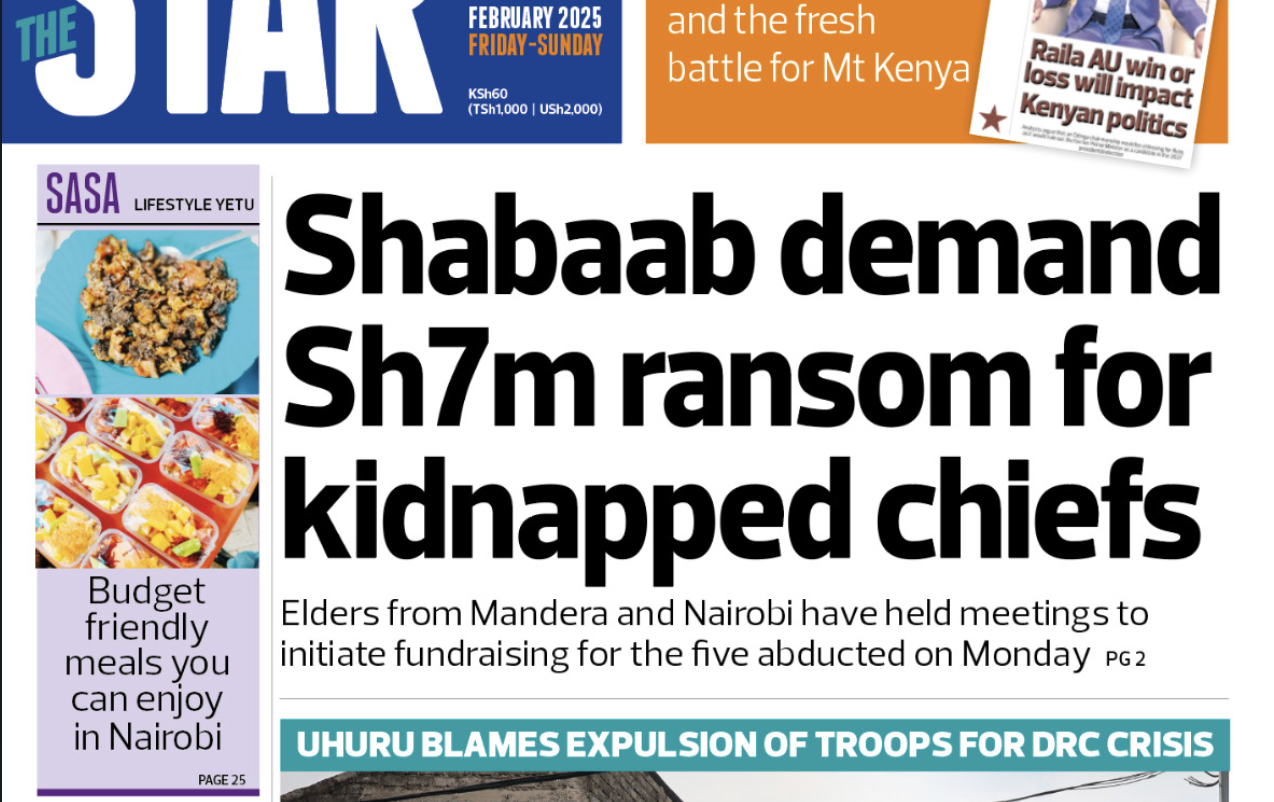 News Brief: Shabaab demand Sh7m ransom for kidnapped chiefs