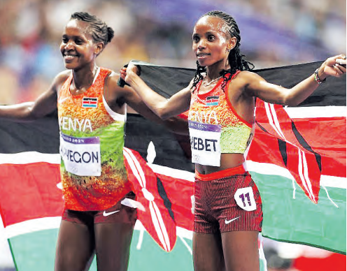 SERIAL WINNER: Faith Kipyegon and Beatrice Chebet at the Paris 2024 Olympic Games in Paris, France, on August 5, 2024