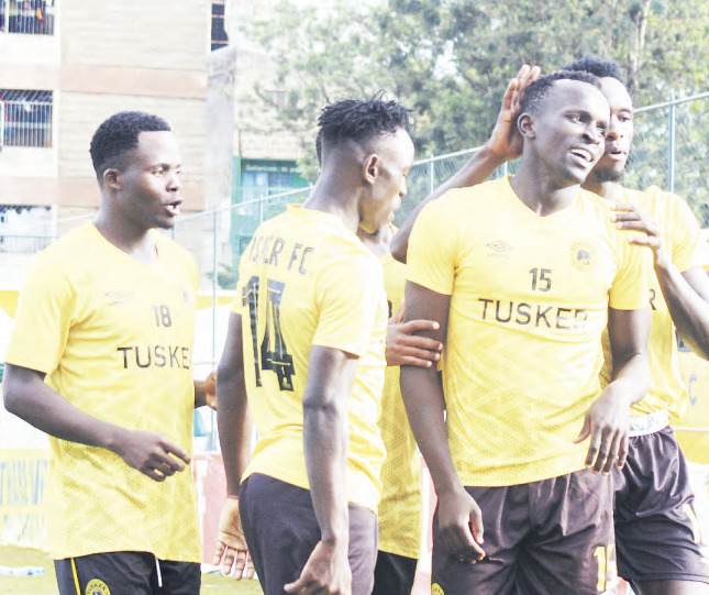 Tusker players celebrate in a past match/FILE