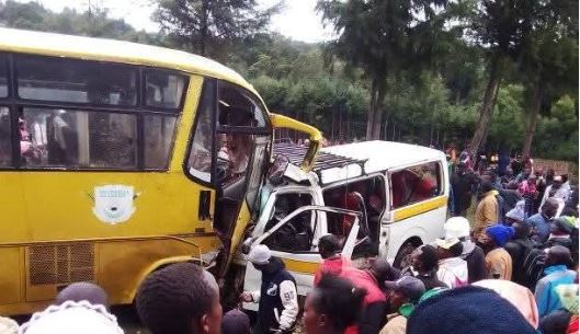 Two dead, several injured as school bus collides with matatu