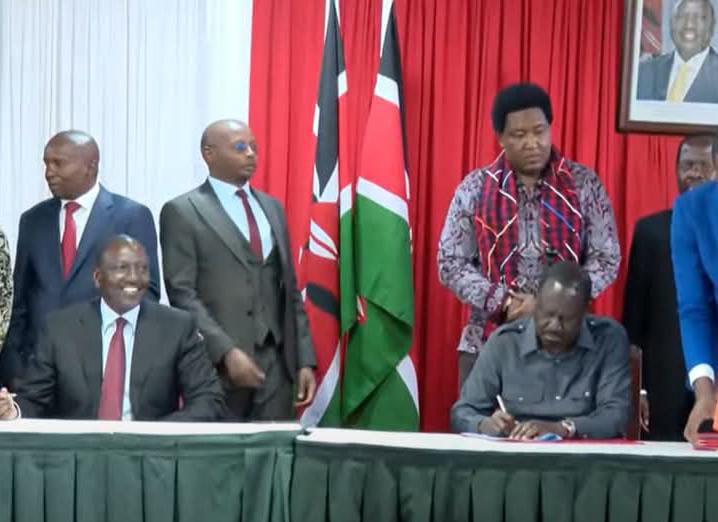Ruto na Raila wasaini mkataba wa ushirikiano wa kisiasa
