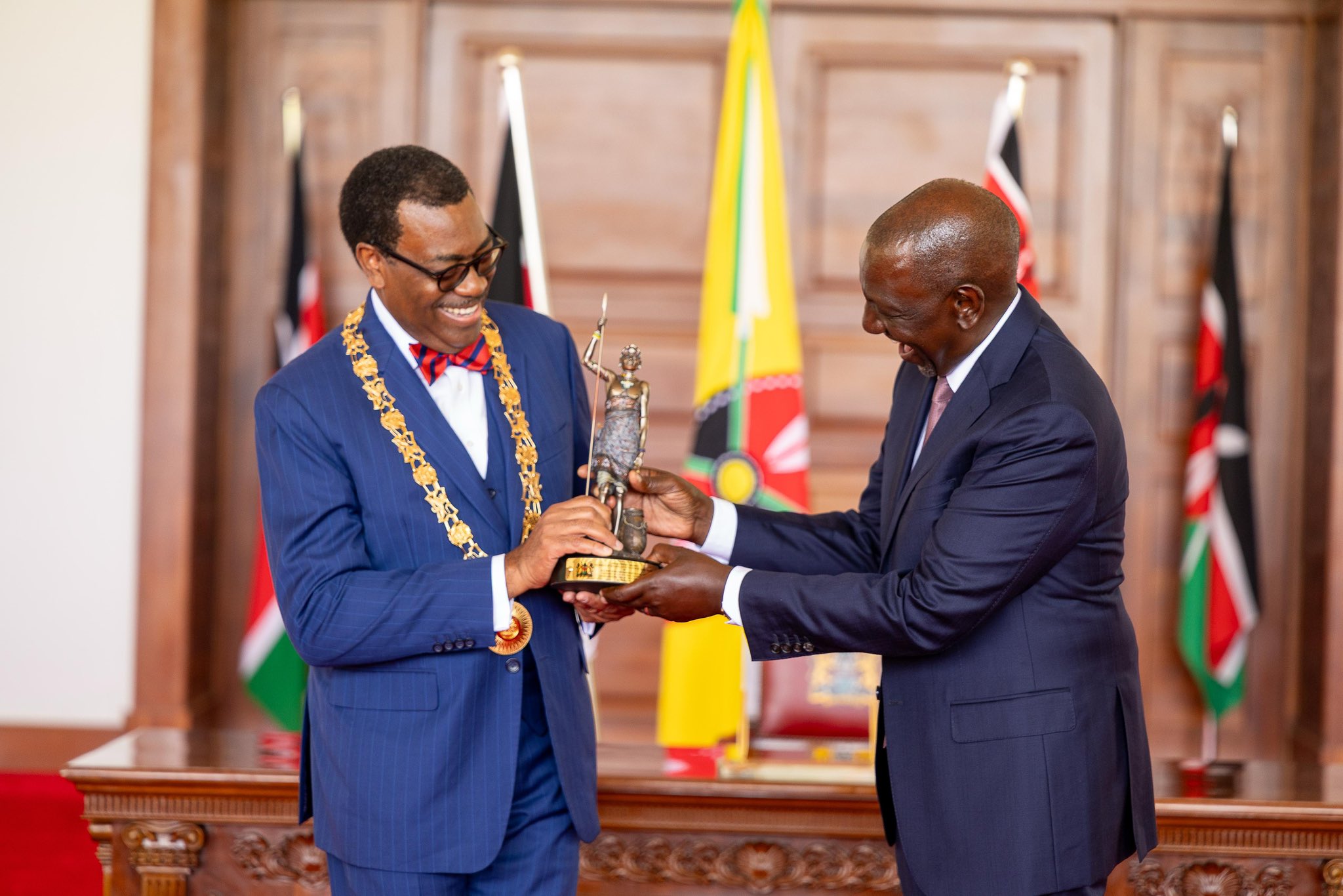 Ruto decorates AfDB President with State honour