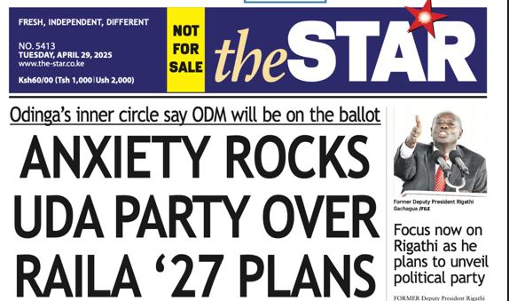 Brief: Anxiety rocks UDA over Raila '27 plans