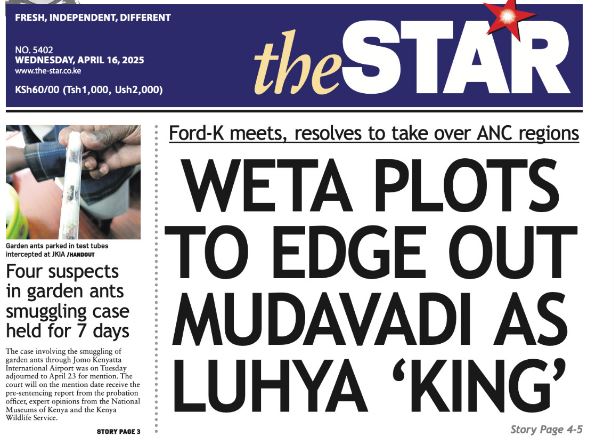 News brief: Weta plots to edge out Mudavadi