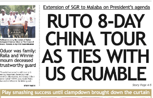 News Brief: Ruto 8-day China tour as US ties crumble