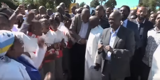 Gachagua welcomed with cheers, dance at Nyandarua church