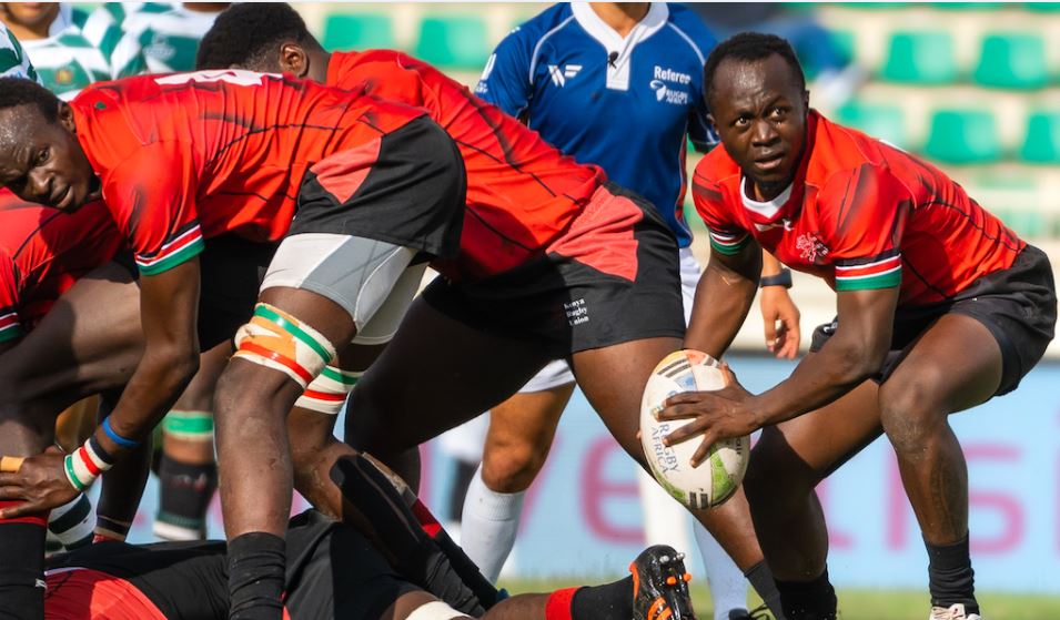 Chipu's Patrick Wainaina prepares to pass the ball to the backs during a past match against Zimbabwe/HANDOUT