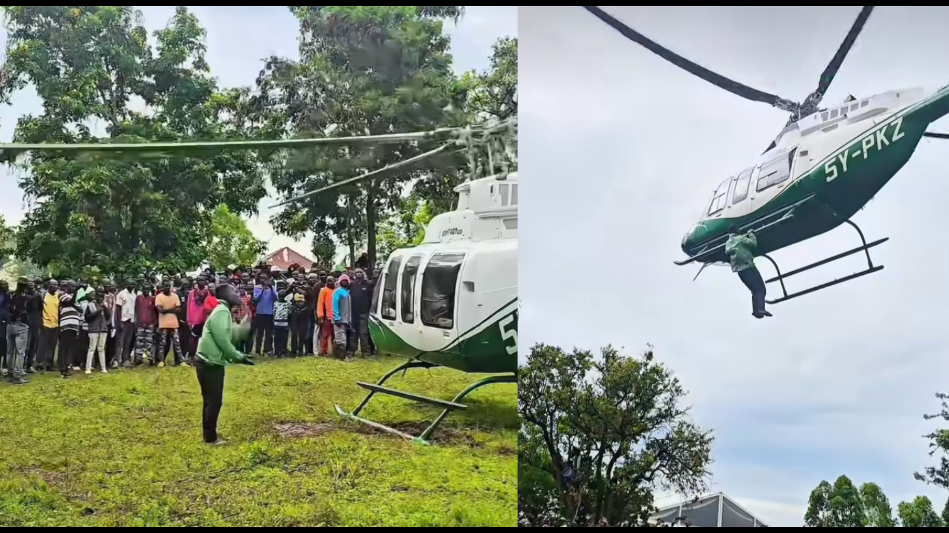 Obinna avunja kimya baada ya jamaa kuning’inia kwa helikopta iliyombeba