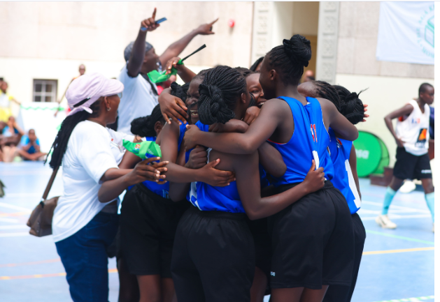 Olympic Junior School Girls’ team celebrate / HANDOUT