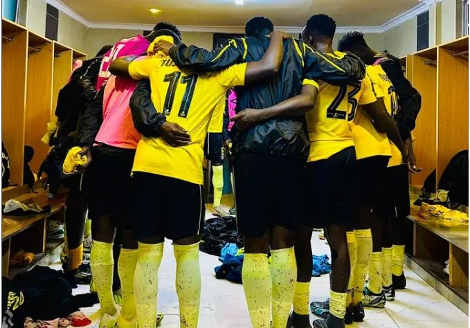 Tusker players in the dressing room after the match/HANDOUT