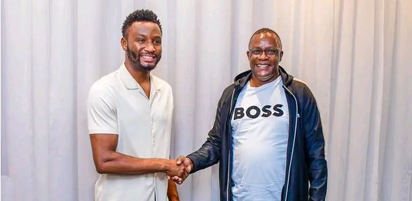 Chelsea legend Obi Mikel and Kenya's deputy chief of staff Eliud Owalo after entering into a partnership in Nairobi/HANDOUT