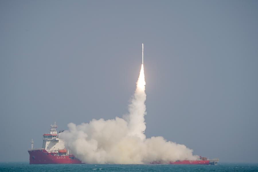 [PHOTOS] China launches new satellites from sea