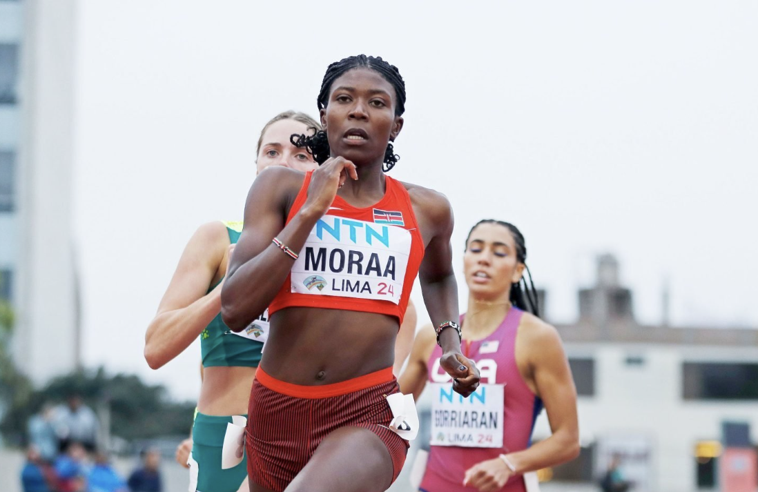 Sarah Moraa in action in U-20 800m during the Kip Keino Classic, May 31, 2025. /HANDOUT
