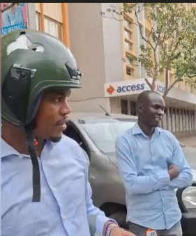 Tear gas canister smashes journalist's helmet
