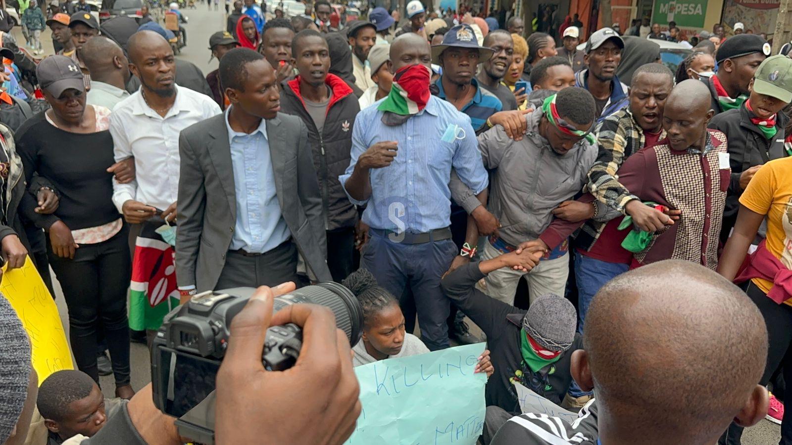 [PHOTOS] Comrades power! Activists protest, demand Lagat's arrest