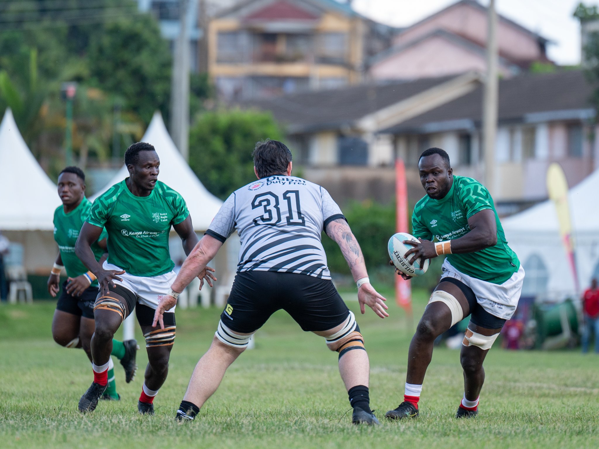 Simbas’ skipper George Nyambua (R) in action against UAE / HANDOUT