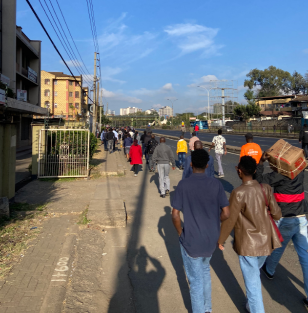 Nairobi residents trek as police block roads