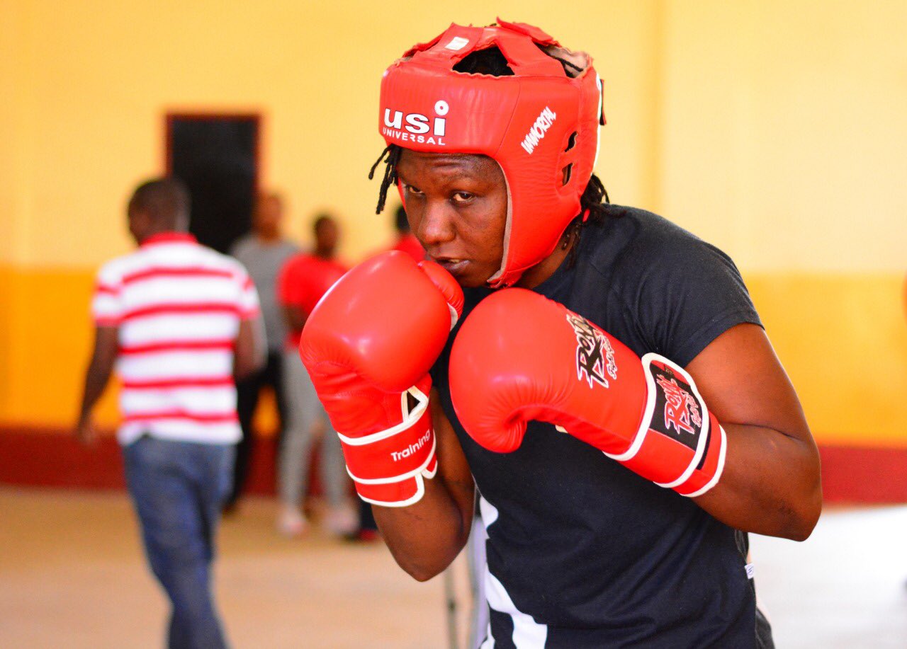 Hit Squad boxer Elizabeth Andiego during a training session/FILE