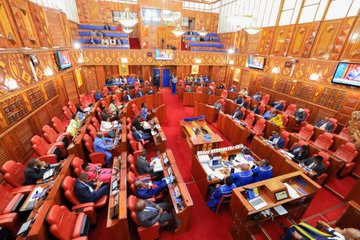 Cabinet Secretary for interior and National administration Kipchumba Murkomen  before the Senate