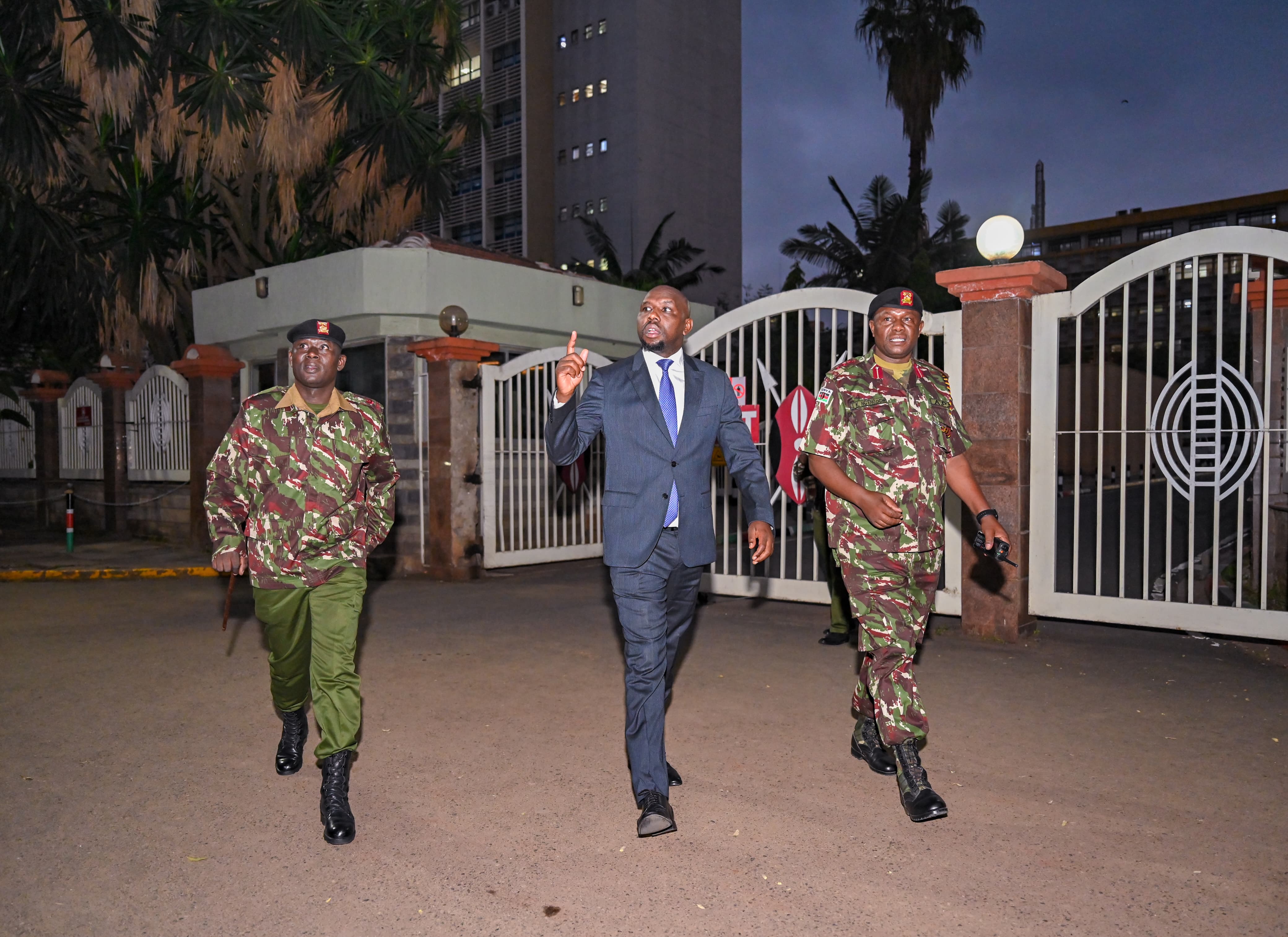CS Murkomen and Police Bosses Spotted in Nairobi CBD Ahead of Protests