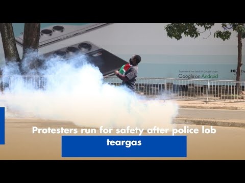 Protesters run for safety after police lob teargas